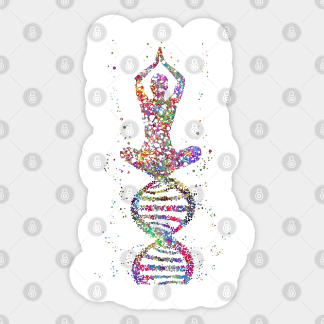 Yoga pose, DNA yoga pose Sticker by RosaliArt